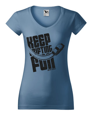 Koszulka V-neck - Keep Drifting Fun