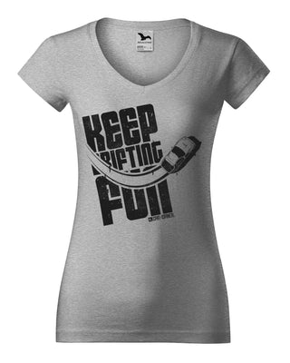 Koszulka V-neck - Keep Drifting Fun
