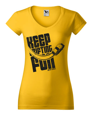 Koszulka V-neck - Keep Drifting Fun