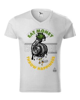 Koszulka V-neck - Happy Turbo - Eat Money Throw Happines