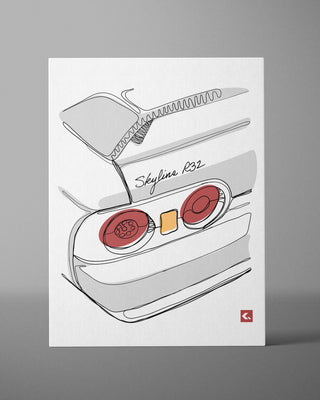 Obraz na płótnie One Line - Skyline R32 - widok 3