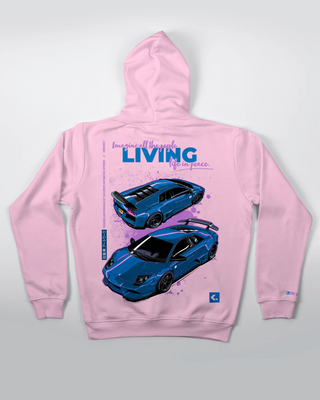 Bluza kangurek - Living life in peace - Różowy - tył