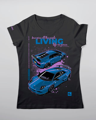 T-shirt - Living life in peace - Czarny - przód
