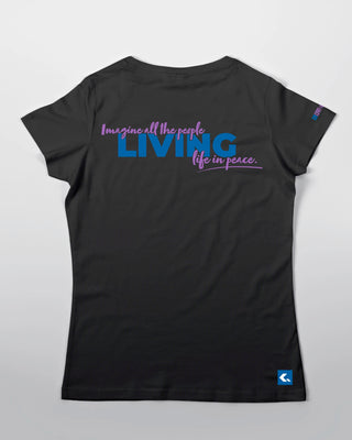 T-shirt - Living life in peace - Czarny - tył