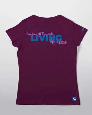 T-shirt - Living life in peace - Ciemny fiolet - tył