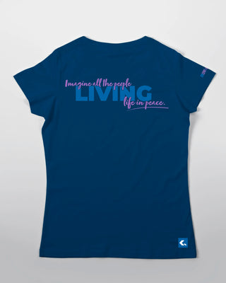 T-shirt - Living life in peace - Niebieski - tył