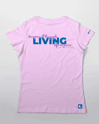 T-shirt - Living life in peace - Różowy - tył