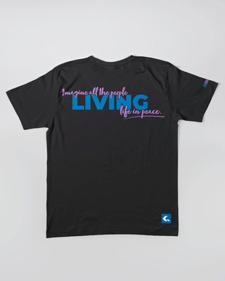 T-shirt - Living life in peace - Czarny - tył