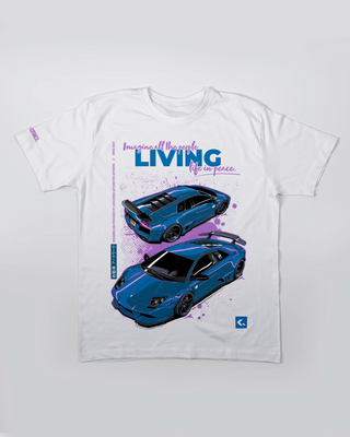 T-shirt - Living life in peace - Biały - przód