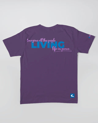 T-shirt - Living life in peace - Fioletowy - tył
