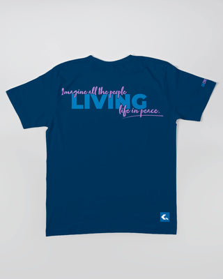 T-shirt - Living life in peace - Niebieski - tył