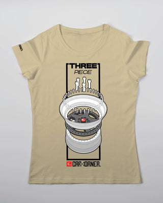 T-shirt - Three Piece - Piaskowy - przód