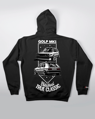 Bluza kangurek - Oldschool - True Classic - Czarny - tył
