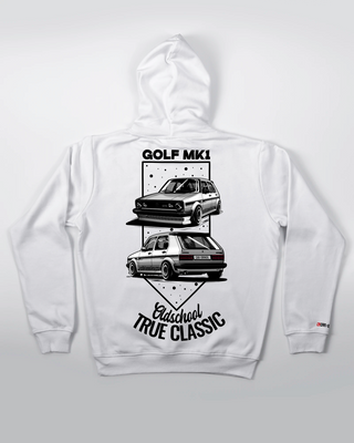 Bluza kangurek - Oldschool - True Classic - Biały - tył