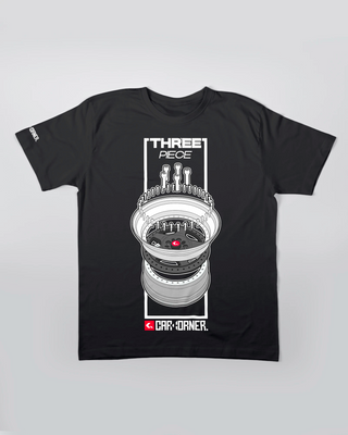 T-shirt - Three Piece - Czarny - przód
