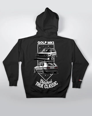 Bluza kangurek - Oldschool - True Classic - Czarny - tył