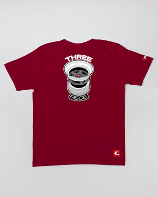 T-shirt - Three Piece - Bordowy - tył