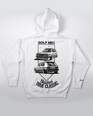 Bluza kangurek - Oldschool - True Classic - Biały - tył