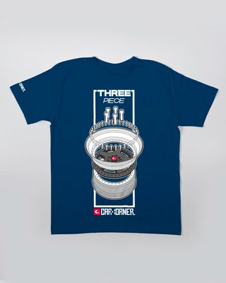 T-shirt - Three Piece - Niebieski - przód