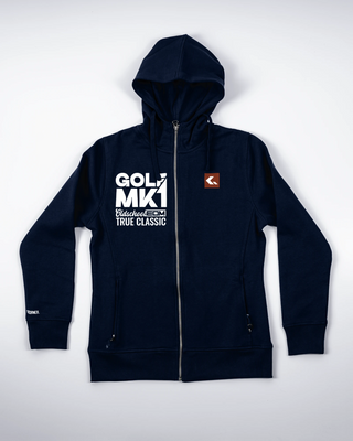 Bluza z zamkiem - Oldschool - True Classic - Niebieski - przód