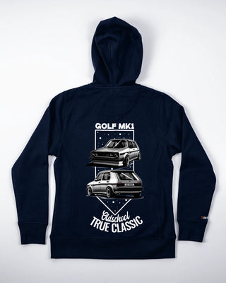 Bluza z zamkiem - Oldschool - True Classic - Niebieski - tył