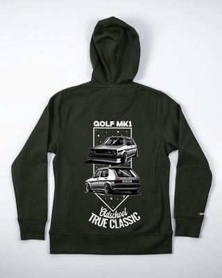 Bluza z zamkiem - Oldschool - True Classic - Zielony - tył
