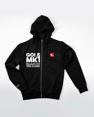 Bluza z zamkiem - Oldschool - True Classic - Czarny - przód
