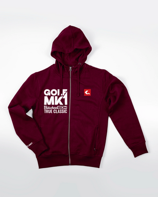 Bluza z zamkiem - Oldschool - True Classic - Bordowy - przód
