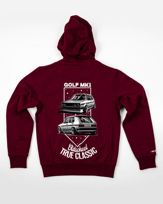 Bluza z zamkiem - Oldschool - True Classic - Bordowy - tył
