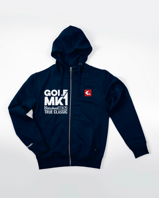 Bluza z zamkiem - Oldschool - True Classic - Niebieski - przód