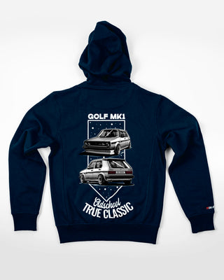 Bluza z zamkiem - Oldschool - True Classic - Niebieski - tył