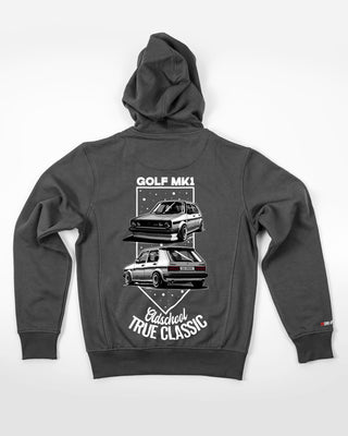 Bluza z zamkiem - Oldschool - True Classic - Szary - tył