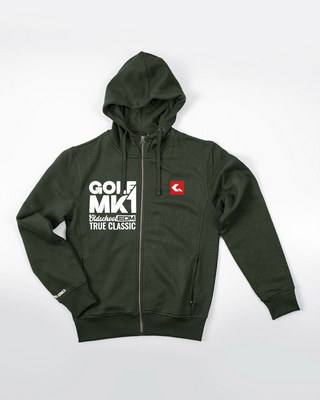 Bluza z zamkiem - Oldschool - True Classic - Zielony - przód