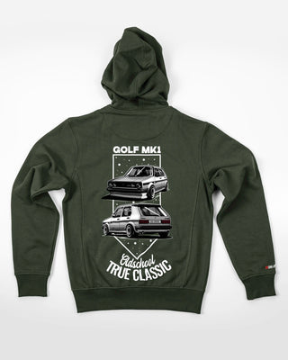Bluza z zamkiem - Oldschool - True Classic - Zielony - tył