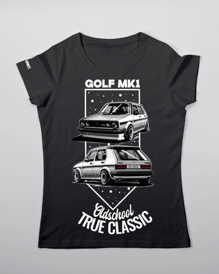 T-shirt - Oldschool - True Classic - Czarny - przód