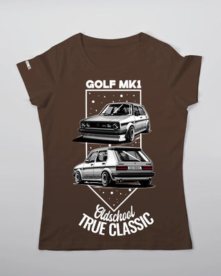 T-shirt - Oldschool - True Classic - Brązowy - przód