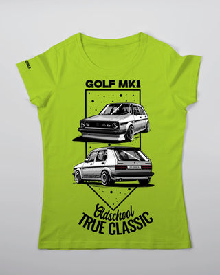 T-shirt - Oldschool - True Classic - Limonkowy - przód