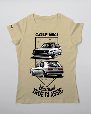T-shirt - Oldschool - True Classic - Piaskowy - przód