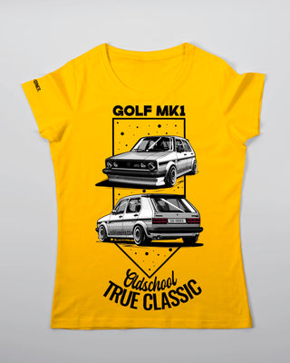 T-shirt - Oldschool - True Classic - Żółty - przód