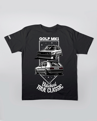 T-shirt - Oldschool - True Classic - Czarny - przód