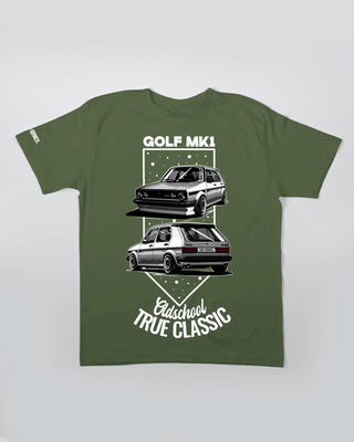 T-shirt - Oldschool - True Classic - Army - przód