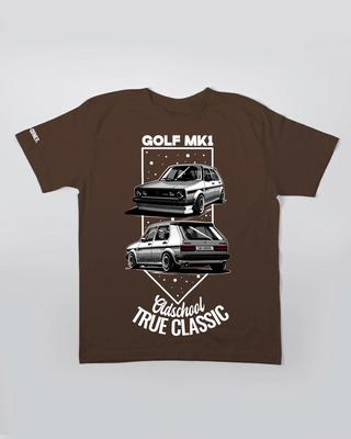 T-shirt - Oldschool - True Classic - Brązowy - przód