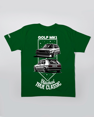 T-shirt - Oldschool - True Classic - Butelkowa zieleń - przód