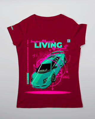 T-shirt - Zero Gravity - Bordowy - przód