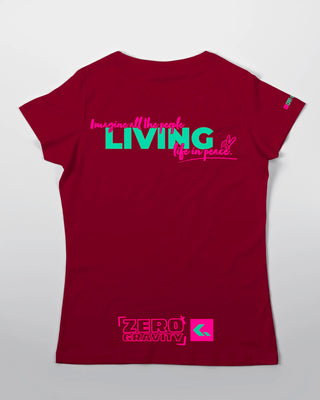 T-shirt - Zero Gravity - Bordowy - tył