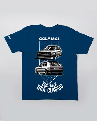 T-shirt - Oldschool - True Classic - Niebieski - przód