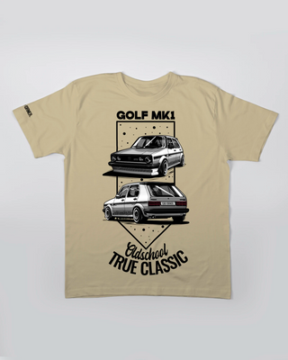 T-shirt - Oldschool - True Classic - Piaskowy - przód