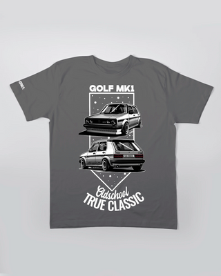 T-shirt - Oldschool - True Classic - Szary - przód