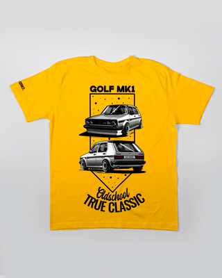 T-shirt - Oldschool - True Classic - Żółty - przód