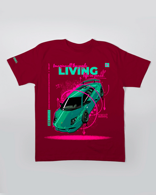 T-shirt - Zero Gravity - Bordowy - przód